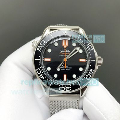 OVS Super Clone Omega Seamaster Diver 300m Black Face Stainless Steel 8806 Watch 